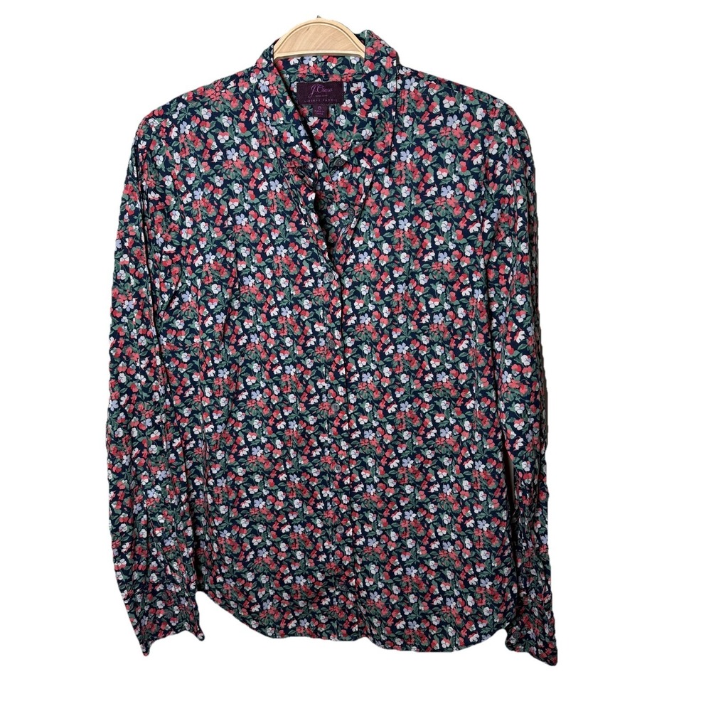 J. Crew Liberty Fabric Womens 8 Ditsy Floral Button Front Long Sleeve